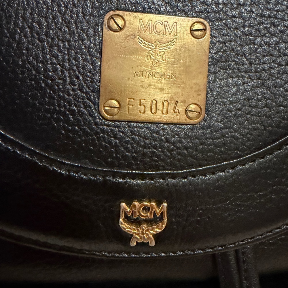 MCM Black Backpack with Gold Accents - Picture 2 of 12